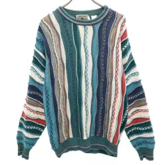 アイデアウォモ 90s ブルガリア製 オールド 長袖 3D セーター L ホワイト 他 IDEA UOMO ニット メンズ