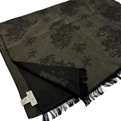 高級 Cesare Gatti チェザーレ ガッティ シルクカシミヤ 花柄ストール マフラー