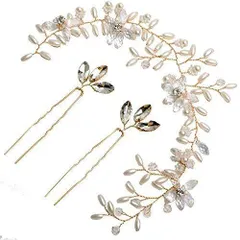 【人気商品】ヘッドドレス ウェディング 髪飾り 花嫁 STL カチューシャ ヘアピン パール ラインストーン ブライダルティアラ Uピン かんざし 髪留め ヘアクリップ ヘアアクセサリー 結婚式 披露宴 二次会 卒業式 入学式 パーティー ダンス 和装 撮影