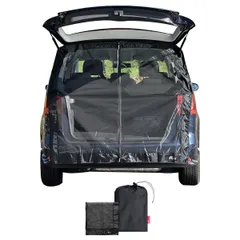 新品 FIELDOOR 車用網戸 防虫ネット ウインドーネット バックドアネット 【マグネットタイプ】 車中泊 虫よけ 換気 メッシュ生地 内側と外側どちらからも開閉可能 両面スライドファスナー 様々な車種に対応 ミニバン 軽自動車 取付簡単 キャンプ アウト
