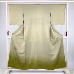 たんす屋 TANSU-YA 中古 リユース着物 訪問着 薄緑 セミフォーマル 金彩 反箱 袷 絹 未洗い 【身丈】146.5cm【裄丈】65.5cm MS4145