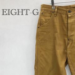 EIGHT-G エイトジー ダックワーク パンツ ボタンフライ カーゴパンツ ペインター ボトム W33 L34 ブラウン メンズ