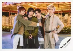 【中古】生写真(ジャニーズ) Hey! Say! JUMP/集合(4人)/横型・膝上・衣装グレー・緑・黒・ベージュ・八乙女右腕伸ばし・薮左手腰/アルバム「PARADE」MV＆ジャケ写オフショット/公式生写真