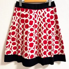 #anc  ローラアシュレイ LAURAASHLEY スカート 9 赤 白 プリーツ レディース [861545]