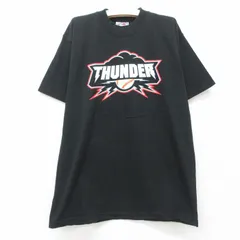 古着 マジェスティック 半袖 ビンテージ Tシャツ キッズ ボーイズ 子供服 00s THUNDER 野球 コットン クルーネック 黒 ブラック 25jun06のサムネイル