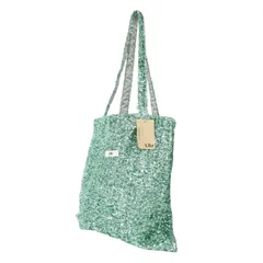 【新品】Uhr ウーア Spick&Span 別注 バッグ グリーン / 24春夏 スパンコール トートバッグ / Spangle Tote Bag / ロゴ 肩掛け / ブランド カバン【レディース】