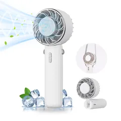 【数量限定】オフィス用 旅行 通勤 通学 アウトドア用 超軽量 持ち運び便利 コンパクト 強力送風 (ホワイト) 卓上扇風機 折り畳み 首掛け扇風機 首掛け ストラップ付き ミニ扇風機 小型扇風機 ハンディ扇風機 暑さ対策 熱中症対策 クーラー機能 急速冷却