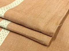 平和屋着物▽上質な紬　単衣　十字絣間道　正絹　逸品　未使用　AAAU8535fy