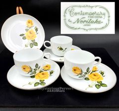 MZ702) Noritake Contemporary カップ＆ソーサー 3客 + 1枚 セット 現状品