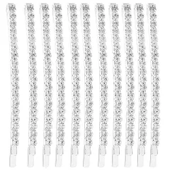 シルバー Frcolor ヘアピン ラインストーン 12個セット 前髪 ヘアクリップ スリーピン シルバー ぱっちん留め 女の子 ヘアアクセサリー 髪飾りシルバー