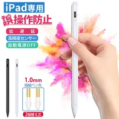 【iPad専用】 タッチペン iPad 極細 誤操作防止 超高感度 高精度センサー付き 軽量 自動電源OFF 替え芯2個付き スタイラスペン 絵描き 仕事 K10