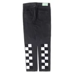 オフホワイト チェッカーデザイン スリム デニムパンツ 18SS ブラック 31