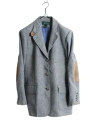 【お得なクーポン配布中!】 90s LAUREN ラルフローレン ツイード テーラード ジャケット レディース XL オールド ポロ ラム ウール ブレザー ヘリンボーン ストライプ