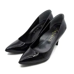 ダイアナ DIANA エナメル パンプス ハイヒール ポインテッドトゥ ブラック 黒 23cm 美品