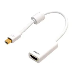 ミヨシ(Miyoshi) MCO miniDisplayPort(Thunderbolt)-HDMI変換アダプタ FULL HD出力 WUXGA出力対応 パッシブタイプ ホワイト 0.17m DPA-2KHD/WH [0.17m] [HDMI]