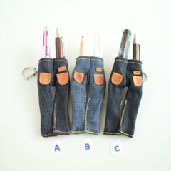 ズボン型ペンさし ブローチ デニム