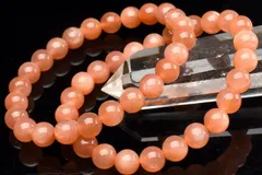 まろやかシラー◇高発色 オレンジムーンストーン 7mm ブレスレット 1個売り パワーストーン 天然石 _B1306-7