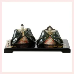織部錦　雛飾り（HK145）　※陶器,置物,ひなまつり,雛祭り,ひな人形,雛人形
