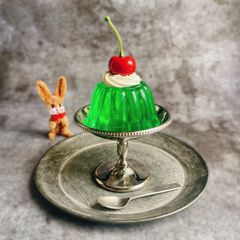 食品サンプル　昭和レトロ　喫茶店のキラキラゼリー　オブジェ　リアルサイズ