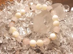 【 ローズクォーツ + マザーオブパール 8mm】天然石ブレスレット