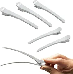 LamPlanning ダッカール ヘアピン ヘアクリップ 髪留め まとめ買い メイク用 前髪 散髪 ヘアアレンジ 美容小物 強力 12cm ホワイト( ホワイト 6個セット)