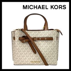 【MICHAEL KORS】エミリア サッチェル スモール MKシグネチャー バニラ 2Way バッグ ショルダーバッグ ハンドバッグ ホワイト/白 マイケルコース EMILIA (SER-4172)
