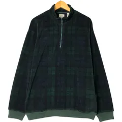 古着 90年代 ギャップ GAP オールドギャップ ブラックウォッチチェック ハーフジップ フリースプルオーバー メンズXL相当/eaa558753