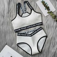 ジュニアブラ 中学生 女の子 英字ロゴ ショーツ ブラジャー セットアップ 子供 下着 肌着 ノーワイヤー インナー キッズブラ ダンスインナー カップ付き スポーツブラ ハーフトップ シンプル ブラ xzjhnxs#