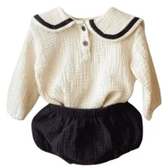 ☆ ネイビー ☆ 90cm ☆ ベビースーツ セーラー服 かぼちゃパンツ ベビー服 セットアップ ベビースーツ セーラー服 セーラーカラー 上下セット 子供服 ベビー キッズ 女の子 男の子 フォーマル カジュアル 出産祝い 赤ちゃん 誕生日 入園式