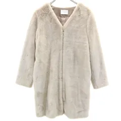 BEAUTY&YOUTH UNITED ARROWS ビューティーアンドユースユナイテッドアローズ フェイクファー ノーカラーコート S ベージュ系 レディース 古着