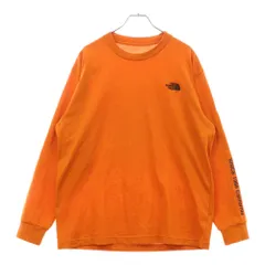 THE NORTH FACE (ザノースフェイス) Message Logo Tee メッセージロゴ クルーネック コットン 長袖Tシャツ ロングスリーブ オレンジ NT82335A