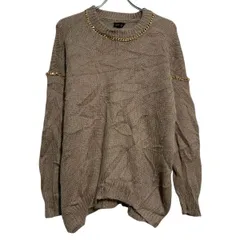 TOPSHOP ニット セーター 40 レディース XL 程 ベージュ ゴールド プルオーバー シンプル 秋冬 古着卸 アメリカ仕入 a702-5206のサムネイル