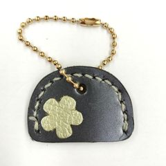 本革 キーケース キーカバー	メタルブラック	ストラップ ハンドメイド/工房エールヨコハマ