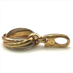 美品 Cartier カルティエ カルチェ トリニティ ミニ チャーム スリーゴールド 3連 リング デザイン ゴールド シルバー k5939