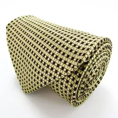 タケオキクチ ブランド ネクタイ チェック柄 ドット 格子柄 シルク PO メンズ ベージュ TAKEO KIKUCHI 【中古】