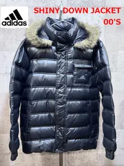 アディダス 00'S シャイニー ダウンジャケット O ブラック メンズ adidas ファー