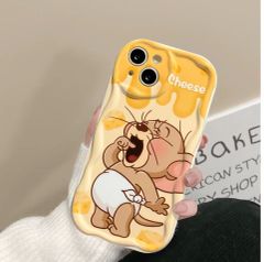 トムとジェリーのジェリー iPhone 13/14/15/16 ケース TPUカバー りんご デザイン おしゃれ 可愛い 薄型 軽量 耐衝撃