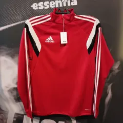 adidas(アディダス) 赤 3本線 ウォームアップ 長袖Tシャツ