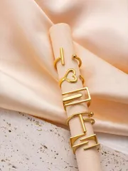 リング レディース セット ステンレススチール ゴールド 女性用リングセット 4/5個 シンプル ラインデザイン、日常使い、フォーマル、デートや贈り物に最適なジュエリー