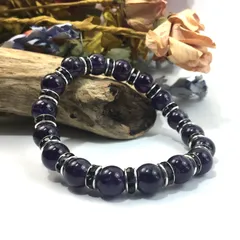 アメジスト パワーストーン ブレスレット 天然石 10mm （ブラック）メンズ・レディース　男性・女性　数珠ブレス　開運  [o]　