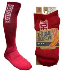 【DEELUXE】ディーラックス THERMO SOCKS EVO サーモソックス  レッド　24〜26㎝　M　エボ 段階着圧設計 防寒・消臭・快適 スノーボード 靴下 ハイソックス ユ