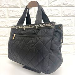 Bernardo Valentino ベルナルド　バレンチノ　キルティングバッグ　ハンドバッグ　バッグ　ブラック　黒　ナイロン　ヴァレンティノ