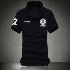 Mサイズ【刺繍 半袖 シャツ 黒】メンズ トップス 刺繍 半袖 ポロシャツ ゴルフウェア 半袖 カジュアル おしゃれ 夏服 春服 人気