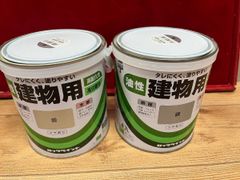 特価品  ロックペイント　油性　建物用・0.7L×2缶　銀色　アウトレット品