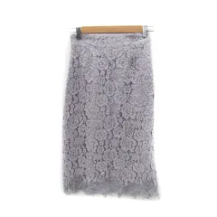 プロポーション ボディドレッシング PROPORTION BODY DRESSING タイトスカート ロング丈 花柄 総レース M ラベンダー /SY17