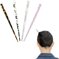 かんざし 4本セット 【マーブル模様】 一本挿し 簪 普段使い 浴衣 ヘアアクセサリー 髪留め 髪飾り 和装 ヘアスティック きらきらぷんぷん丸 HPNN-037