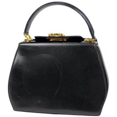 【在庫一掃】 サルヴァトーレフェラガモ Salvatore Ferragamo ガンチーニ ハンドバッグ レザー ブラック 4695 レディース 【中古】