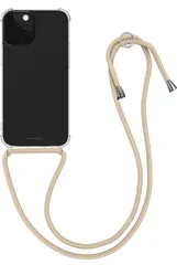 ★kwmobile スマホショルダー Apple iPhone 13 Pro対応 ケース - ショルダー クリア TPU カバー ストラップ付き - 肩掛け 首掛け 耐衝撃