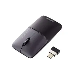 サンワサプライ 静音ワイヤレスブルーLEDマウス SLIMO (充電式・Type-C) MA-WCBS310BK ブラック