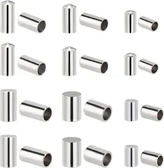 PH PandaHall 紐止め金具 紐先金具 ステンレス エンドパーツ キャップ コードエンド 紐先止め( 銀/シルバー)